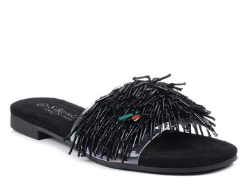 Klapki damskie eleganckie czarne S.Barski 576 40