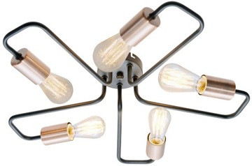 Lampa sufitowa wisząca 5X60W E27 czarny HERPE 35-6