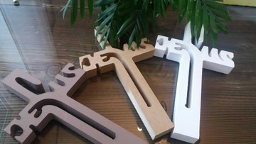 Деревянный крест, настенный крест, ИИСУС, 18 см