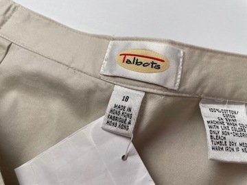 Базовая однотонная юбка и брюки, мини бежевого цвета, 100% хлопок TALBOTS, размер XL (18)