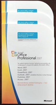Microsoft OFFICE 2007 Professional 1xPC PRO MLK PL