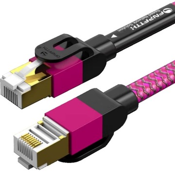 Kabel OFNPFTTH Ethernet CAT 7 2 m RJ45, 10 Gbps, 600 MHz, RÓŻOWY