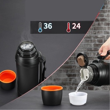БОЛЬШОЙ ТУРИСТИЧЕСКИЙ ВАКУУМНЫЙ ТЕРМОС ДЛЯ КОФЕ И ЧАЯ 2500МЛ СТАЛЬ