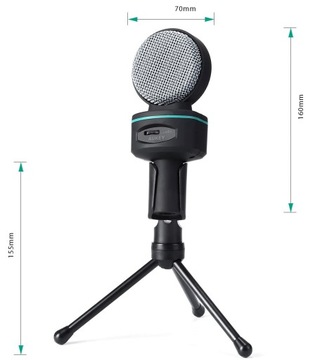 AUKEY конденсаторный СТУДИЙНЫЙ МИКРОФОН + ПОДСТАВКА