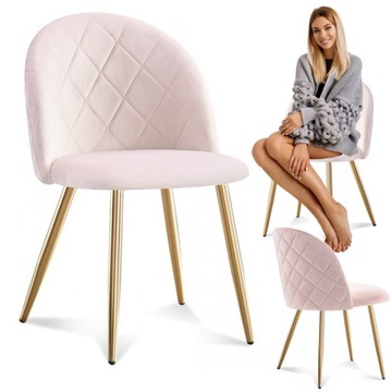KRZESŁO TAPICEROWANE WELUROWE DO SALONU JADALNI PIKOWANE NOWOCZESNE GLAMOUR