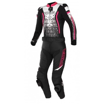 Damski kombinezon motocyklowy RSA GT2 Black-White-Fluo Pink Rozmiar: 40