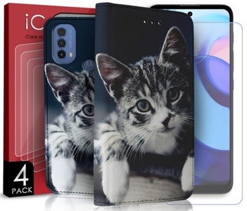 ETUI DO MOTOROLA MOTO E30 E40 WZORY + SZKŁO 4SZT