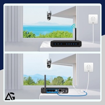 KAMERA ZEWNĘTRZNA WIFI OBROTOWA IP PODWÓJNA APLIKACJA ALARM DETEKCJA 2x4MP