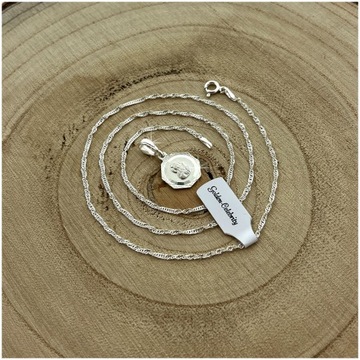 СЕРЕБРЯНАЯ ЦЕПЬ С МЕДАЛИТОЙ PR. 925 СУВЕНИРОВ ПЕРВОГО СВЯТОГО ПРИЧАСТИЯ + БЕСПЛАТНЫЕ ПОДАРКИ