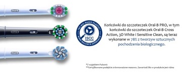 ORYGINALNE końcówki do szczoteczki Oral-B EB50 Pro CrossAction Czarne 4 szt