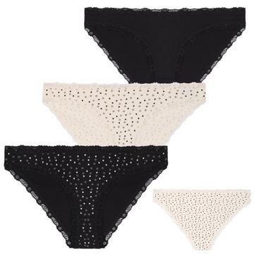 MAJTKI DAMSKIE FIGI MINI BIKINI BAWEŁNIANE Z KORONKĄ MORAJ R.XL 3-PAK