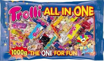 Żelki Trolli 1kg 50 MINI PACZUSZEK MIX All in One 1kg 1000g Mix XXL