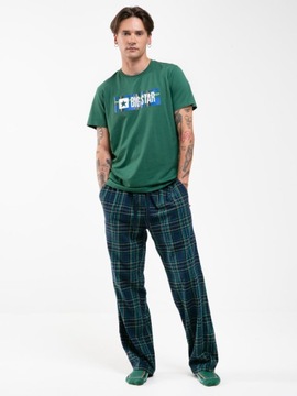 BIG STAR SPODNIE PIŻAMOWE UNISEX W KRATKĘ GRANATOWE SENMOON 403 S