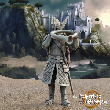 Swan Knight On Foot Musician The Printing Goes Eve