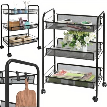 КУХОННАЯ ПОЛКА КУХОННЫЙ ШКАФ-ОРГАНАЙЗЕР ПОЛКА НА ТЕЛЕЖКЕ С 3 КОРЗИНАМИ ДЛЯ СТУДЕНТОВ