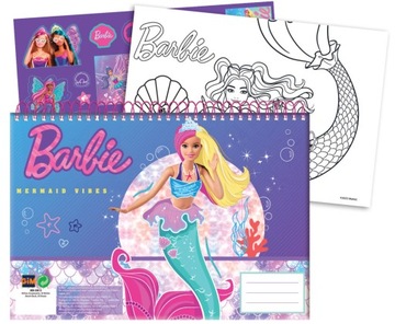 Szkicownik spiralny BARBIE SYRENKA A4 z naklejkami