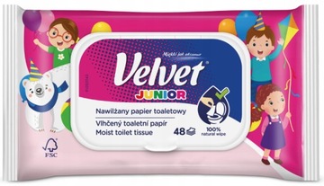 Velvet Papier toaletowy nawilżany Junior 48 szt