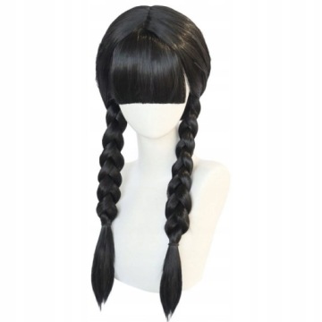 КОСТЮМ СРЕДЫ АДДАМСА + КАРНАВАЛЬНЫЙ ПАРИК ДЛЯ ДЕВОЧКИ 122/128 М