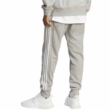 ADIDAS 3-STRIPES IC9407 SPODNIE MĘSKIE DRESOWE SZARE BAWEŁNIANE 3 PASKI