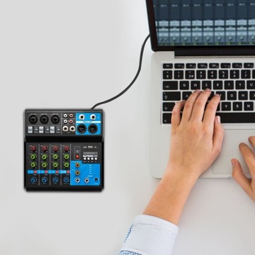 5-канальный аудио DJ-микшер, консоль звуковой карты 48 В с Bluetooth