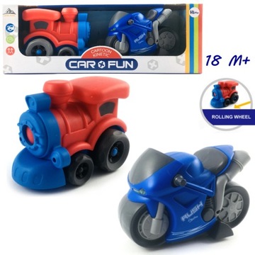 ZESTAW POJAZDÓW DLA MALUCHA MOTOR CIUCHCIA 18MC+