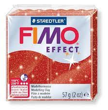FIMO EFFECT MASA PLASTYCZNA 57G BROKAT CZERW NR202