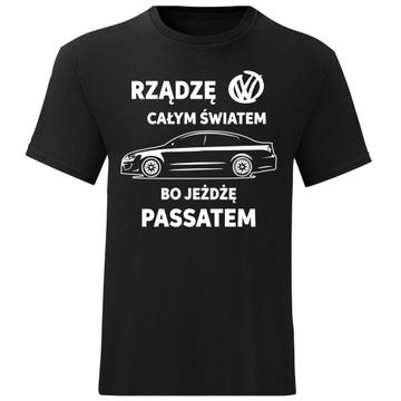 MĘSKI T-SHIRT KOSZULKA RZĄDZĘ BO JEŻDŻĘ PASSATEM M