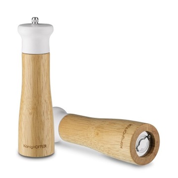 Белый Мельница для перца и соли, бамбуковая сталь ПРЕМИУМ