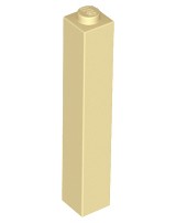 LEGO 2453b klocek filar słup 1x1x5 piaskowy 2szt.