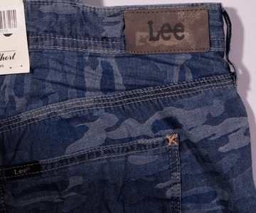 LEE spodnie ogrodniczki BLUE jeans BIB SHORT_ XS