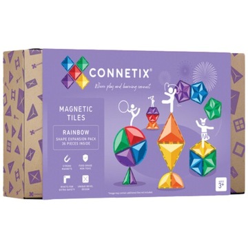 Магнитные блоки Rainbow Shape Expansion Pack 36 шт. Коннетикс