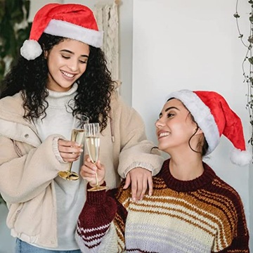 CZAPKA ŚW MIKOŁAJA PLUSZOWA STRÓJ MIKOŁAJKI ŚWIĘTA