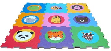 Smily MATA PIANKOWA miękka ZWIERZĘTA PUZZLE kolor