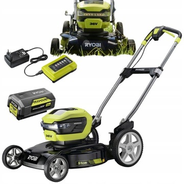 RYOBI АККУМУЛЯТОРНАЯ КОСИЛКА 36В 4Ач 8в1 LED 51СМ