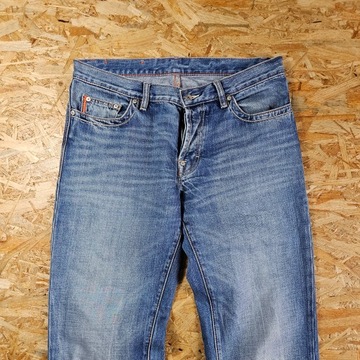 Spodnie Jeansowe HUGO BOSS Męskie Proste Błękitne Jeans Denim Dżins 34x34