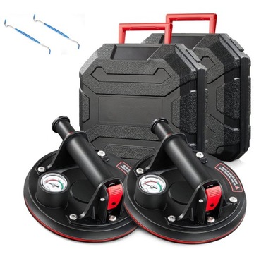 2x PRZYSSAWKA PRÓŻNIOWA UCHWYT Z POMPKĄ I MANOMETREM DO PŁYTEK GLAZURY SZYB