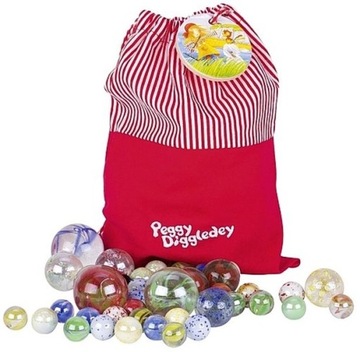 Szklane kulki w worku 51 szt. Peggy Diggledey Goki