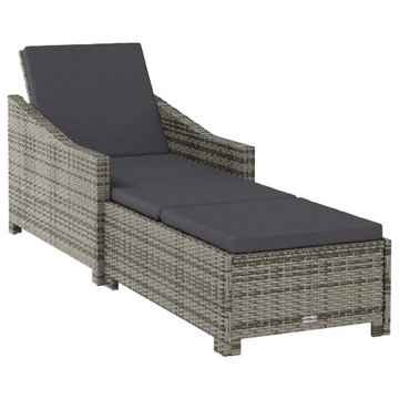 LEŻAK OGRODOWY DUŻY RATTAN FOTEL LEŻANKA BALKON