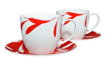 ZESTAW FILIŻANEK DO KAWY PORCELANOWY PORCELANA