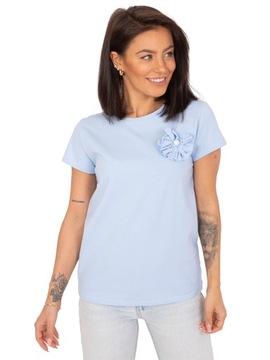 KOSZULKA CASUALOWA damska t-shirt z kwiatem