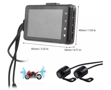 Мотоциклетный видеорегистратор 2 камеры FULL HD