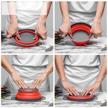 SILIKONOWY DURSZLAK CEDZAK SKŁADANY SITKO 2szt