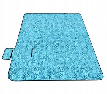 Koc Piknikowy z Uchwytem Izolacja Folia Termiczna Plażowy Mata 200x200cm