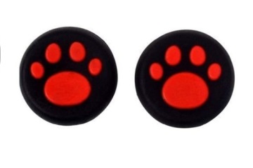 2x Silikonová gumička kočičí tlapka pad Xbox PS3 PS4 PS5 (červená)