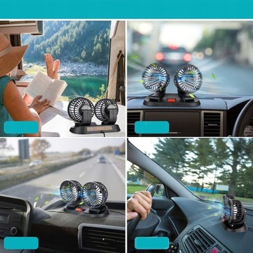 АВТОМОБИЛЬНЫЙ ВЕНТИЛЯТОР ДВУХГОЛОВОЧНЫЙ ВЕНТИЛЯТОР ВРАЩЕНИЕ НА 360 ГРУПП USB ДЛЯ АВТОМОБИЛЯ 12 В