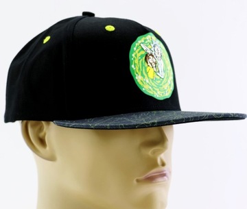 Czapka z prostym daszkiem męska Rick and Morty SNAPBACK 56-60cm czarna HAFT