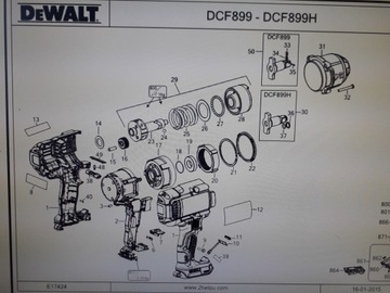 Модуль ударного действия клавиш DeWalt DCF899