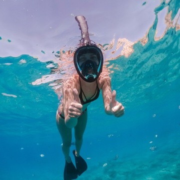 Maska do Nurkowania Pływania Snorkelingu Składana Pełnotwarzowa Zestaw L/XL