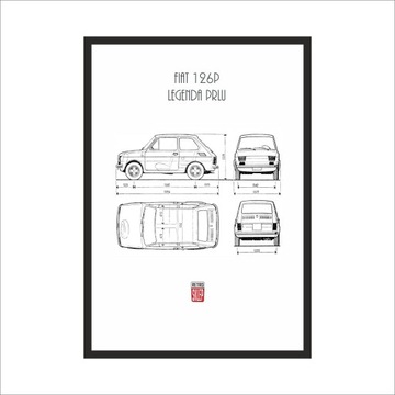 Obraz na ścianę Legenda PRLu Fiat 126p ramka