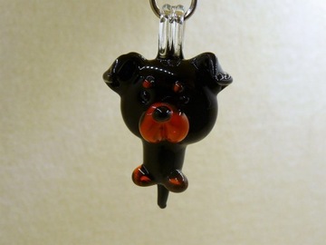 Brelok Figurka szklana PIES Rottweiler czarny FS